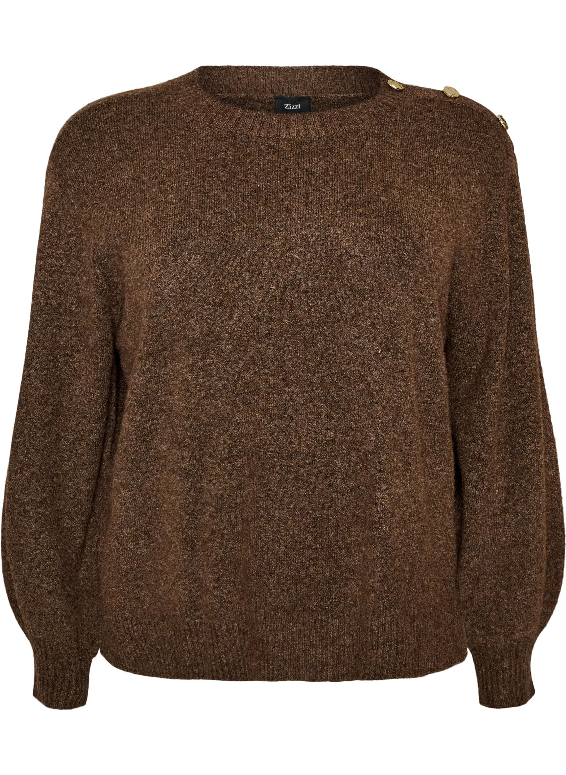 ZizzifashionKnit blouse with button detail, 0890, Packshot image number 0