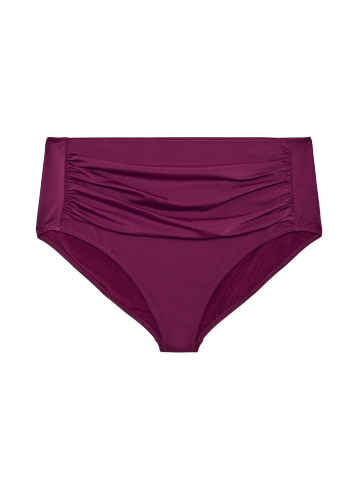 High-waisted bikini briefs with draping, Purple, Packshot image number 0