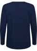 Basic jersey blouse with long sleeves, Blue, Packshot image number 1