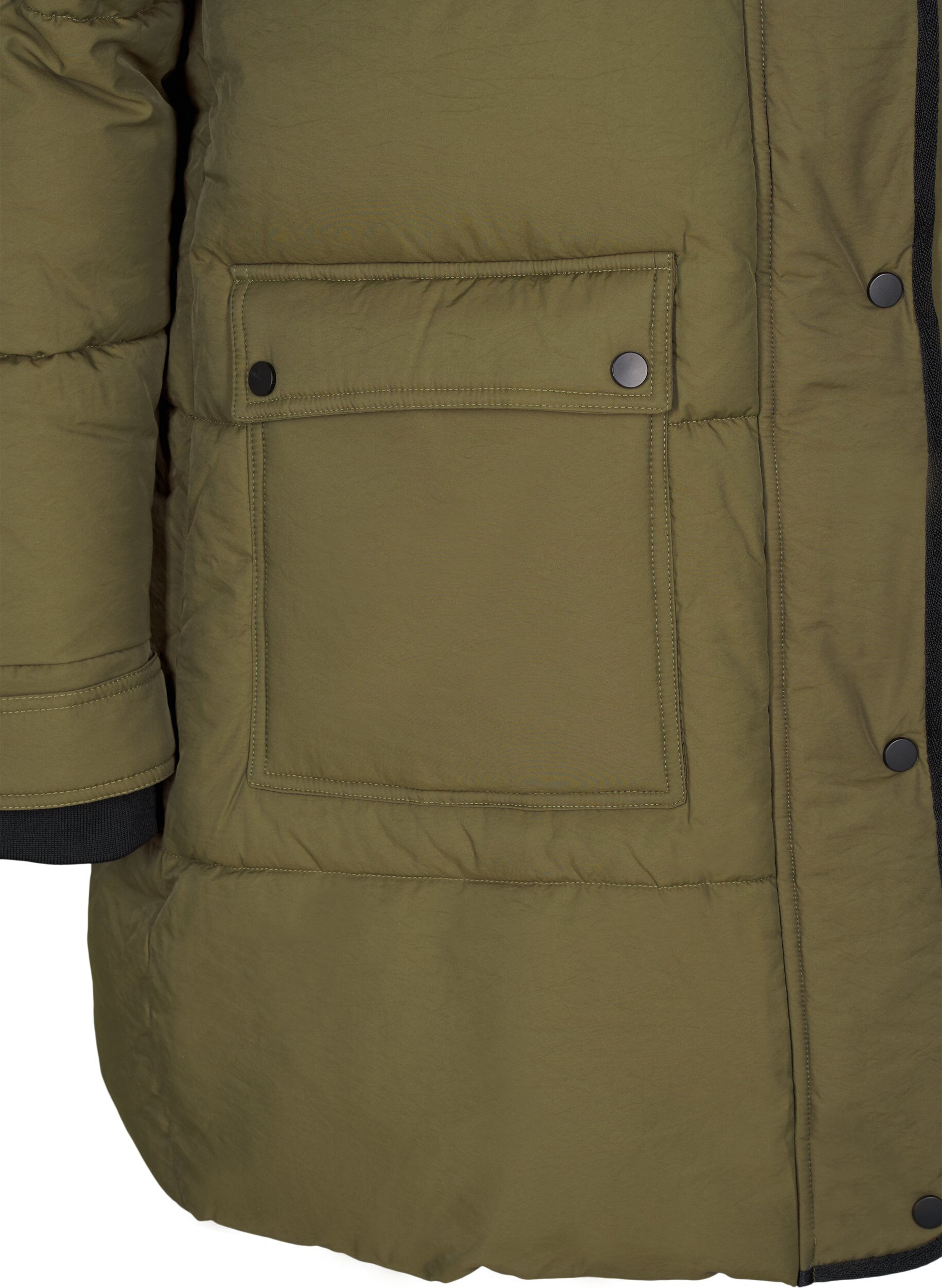 Zizzifashion Puffer jacket with hood and contrast detailing, Green, Packshot image number 3