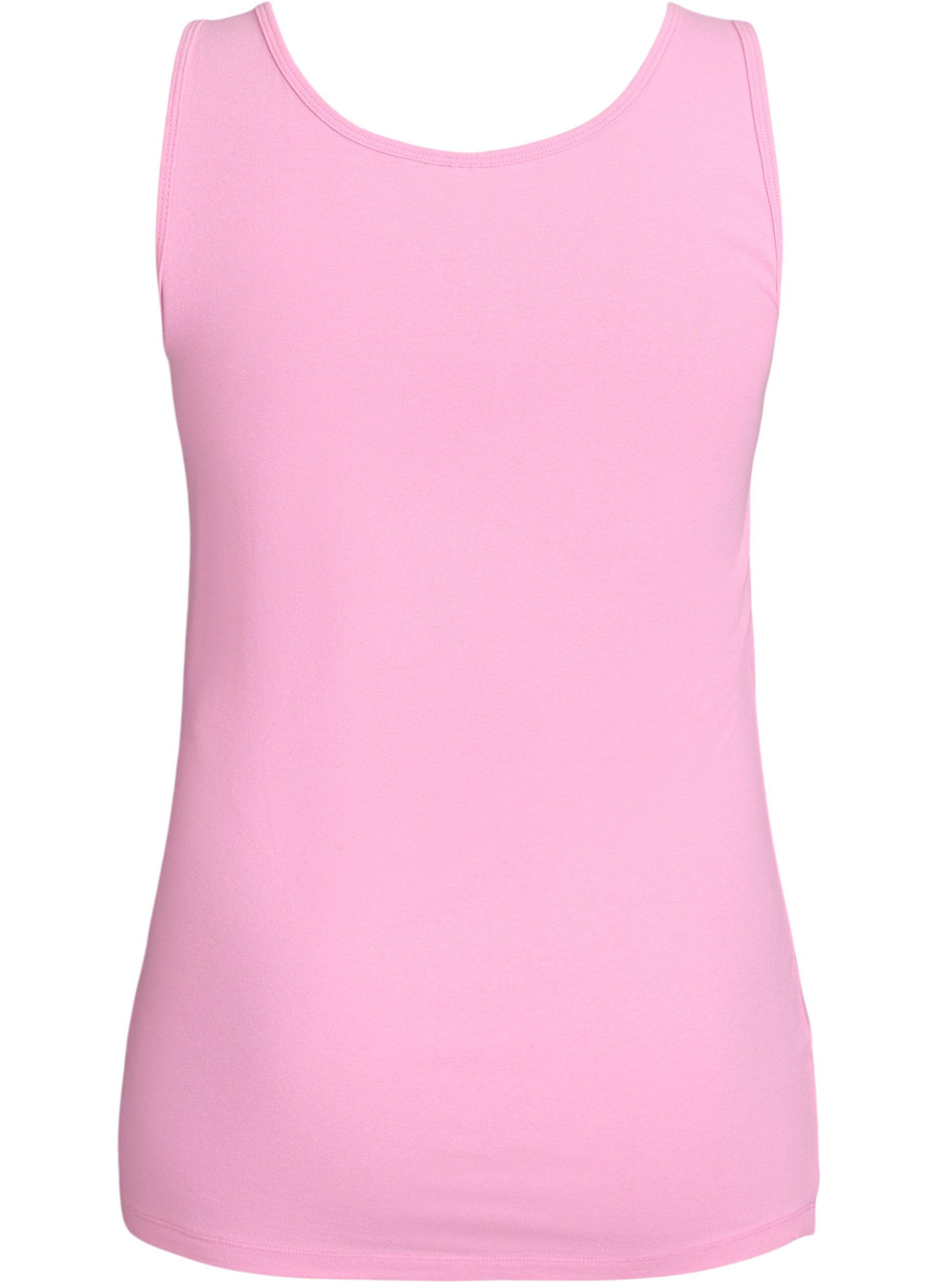 ZizzifashionSolid color basic top in cotton, Pink, Packshot image number 1