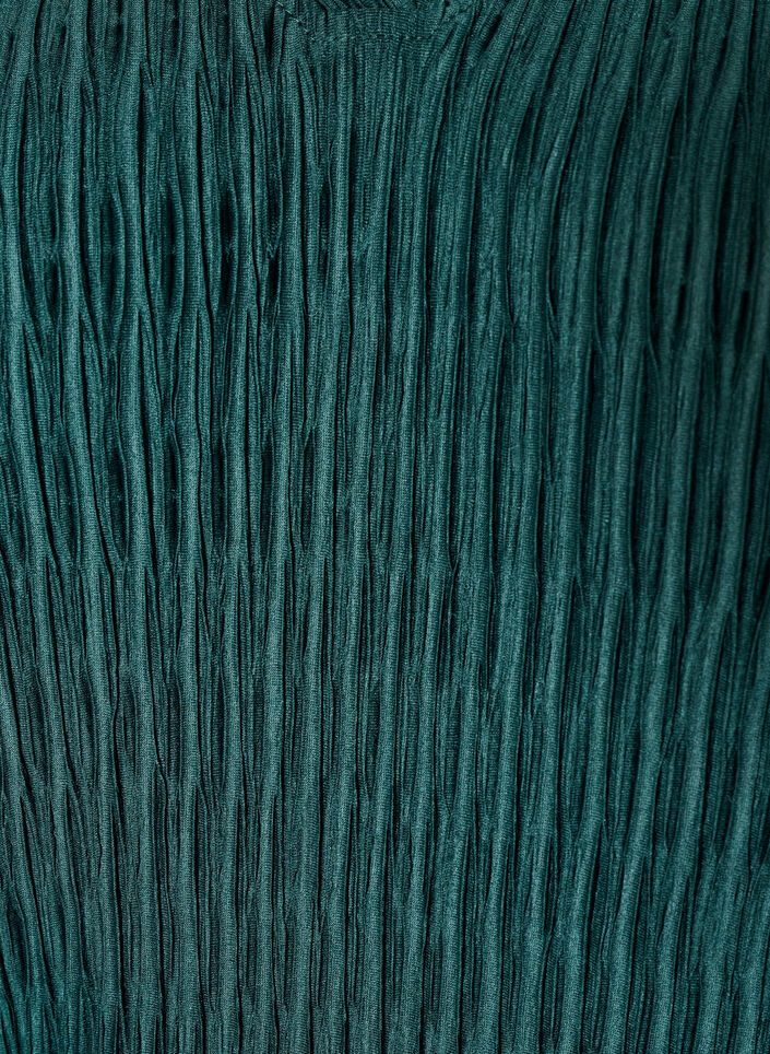 Blouse with wavy texture and balloon shape, Green, Packshot image number 2