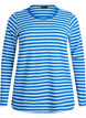 Striped blouse with long sleeves, Light Blue, Packshot image number 0