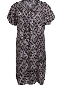 Viscose A-line dress - Blue - Sz. 40-64 - Zizzifashion Viscose A-line dress - Blue - Sz. 40-64 - Zizzifashion