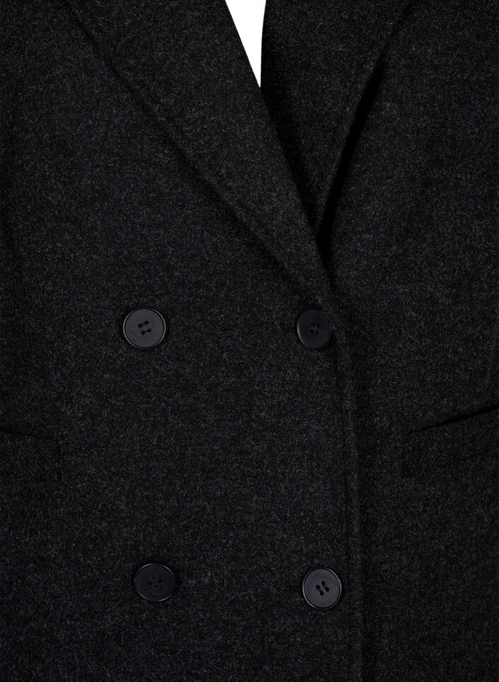 Long vest in wool look, Dark Grey Melange, Packshot image number 2