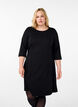 A-shaped dress with 3/4 sleeves, Black, Model image number 0