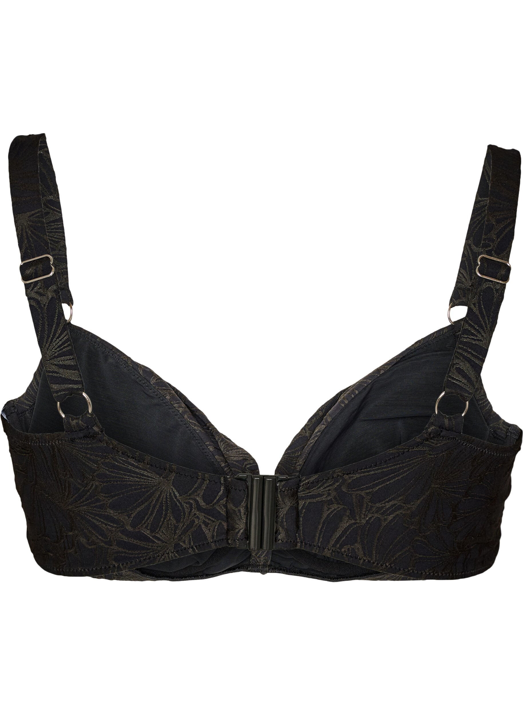 Zizzifashion Underwired bikini top with a textured pattern, Dark Grey, Packshot image number 1