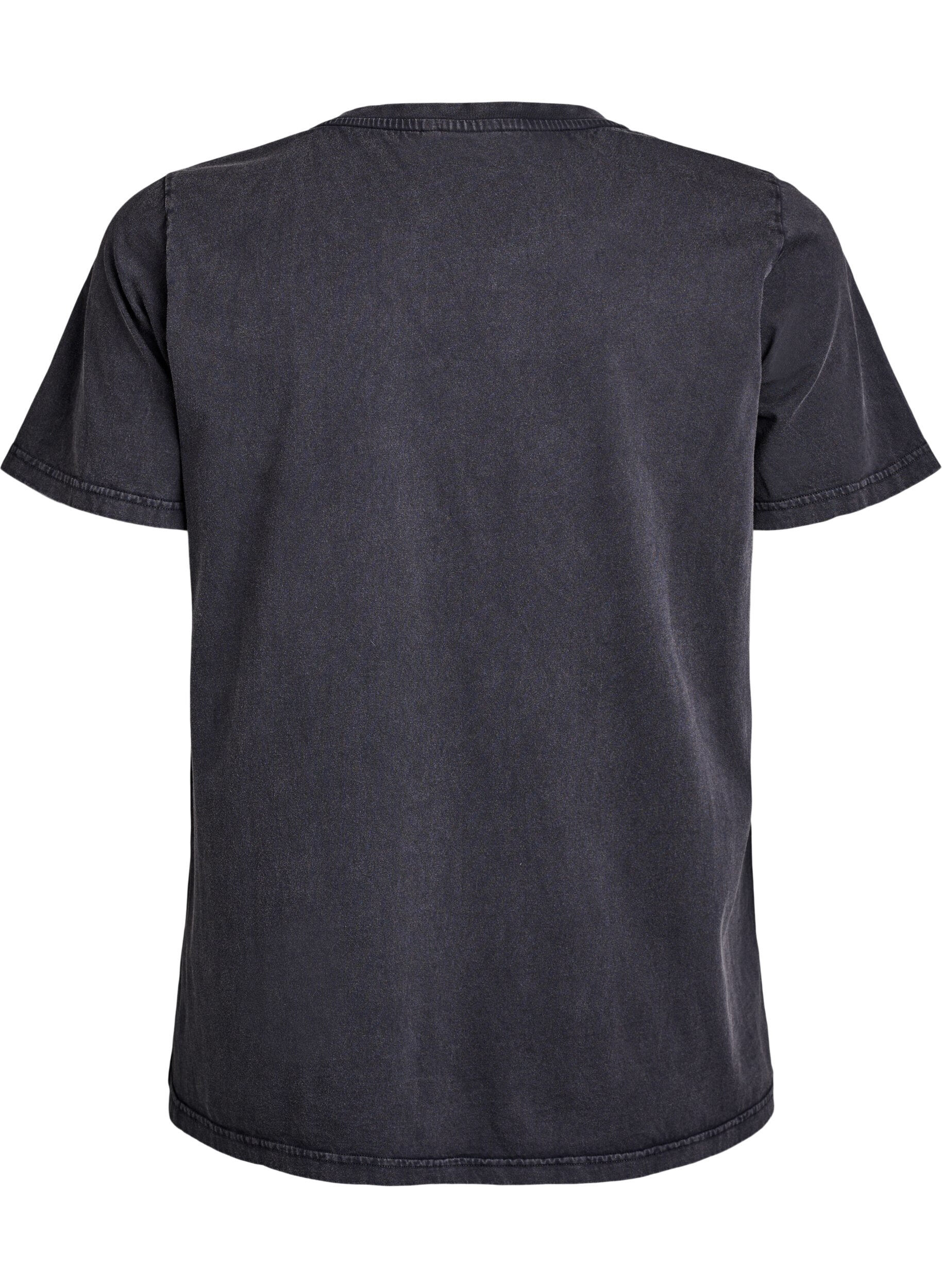 Zizzifashion Organic cotton t-shirt with print, Dark Grey, Packshot image number 1