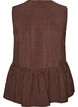Sleeveless peplum blouse with decorative buttons, Brown, Packshot image number 1