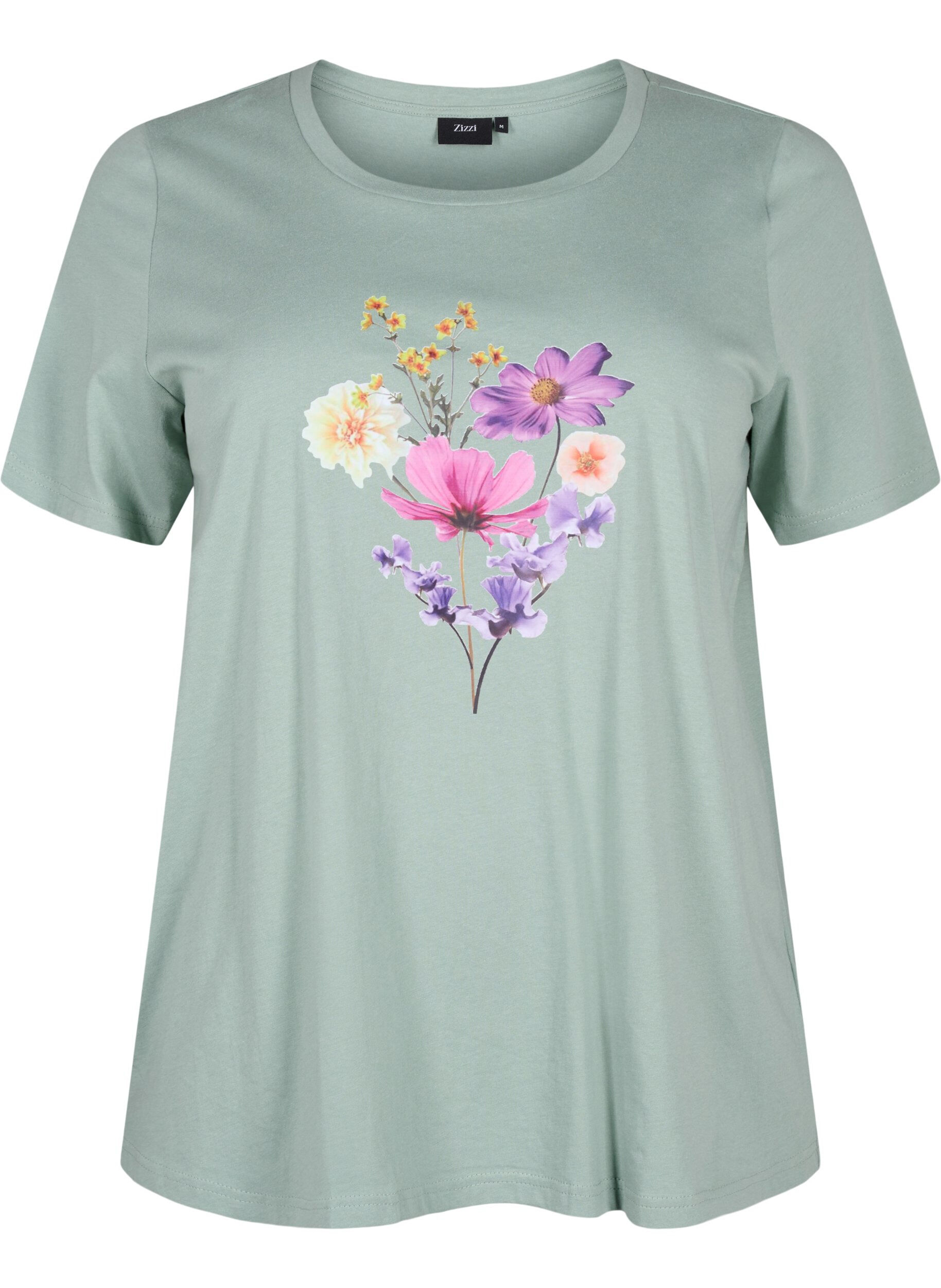 Zizzifashion T-shirts with floral motif, Chinois G. w. Flower, Packshot image number 0