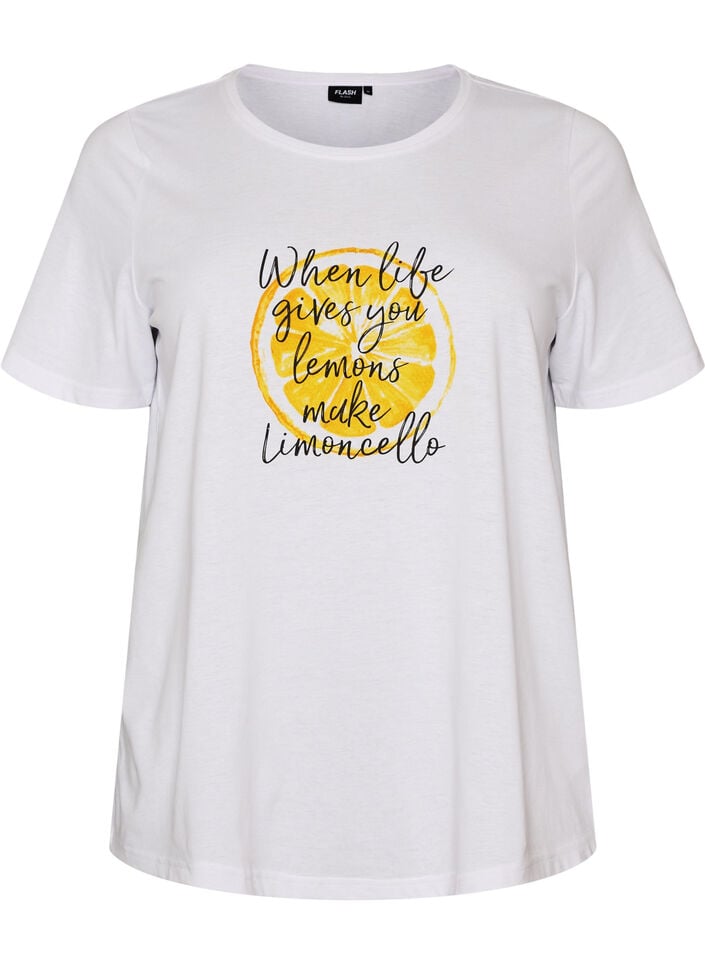 T-shirt with motif, White, Packshot image number 0