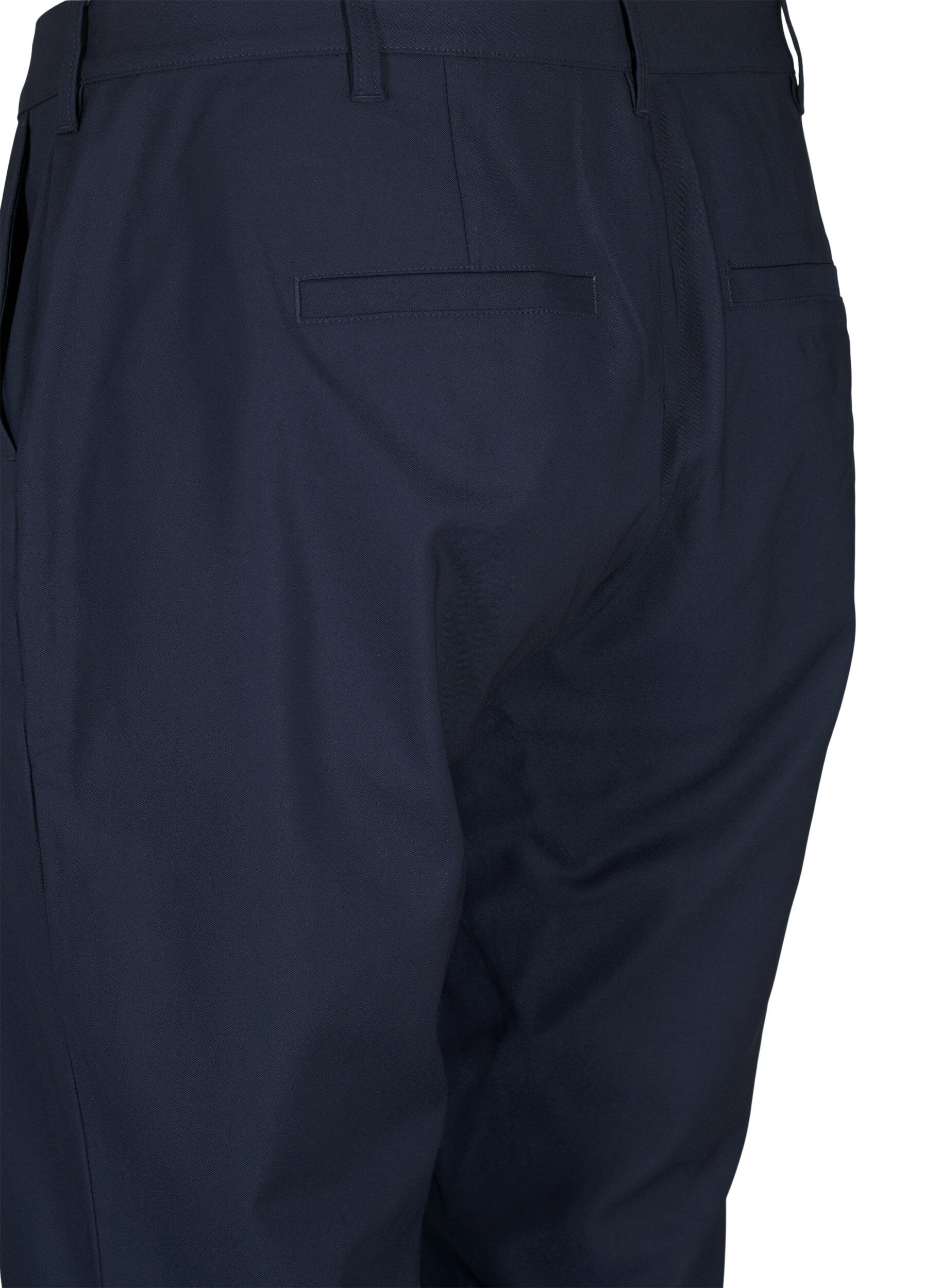 Zizzifashion High-waisted trousers with straight legs, Blue, Packshot image number 3