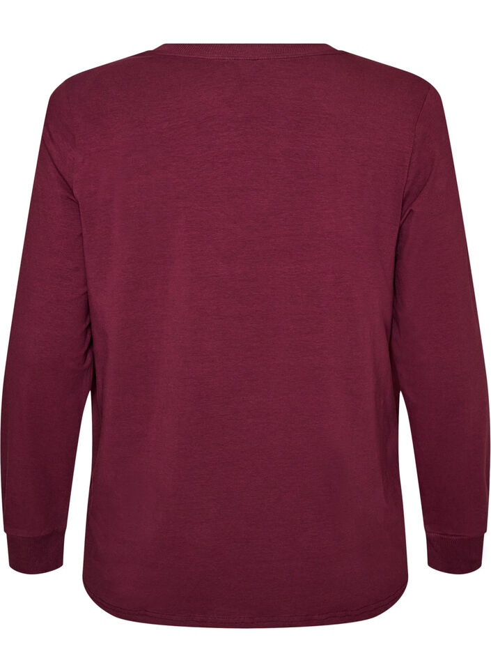 Printed night top, Red, Packshot image number 1