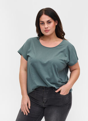 Cotton mix t-shirt, Balsam Green, Model image number 0