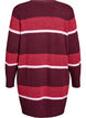 Long knit cardigan with wide stripes, Dark Bordeaux, Packshot image number 1