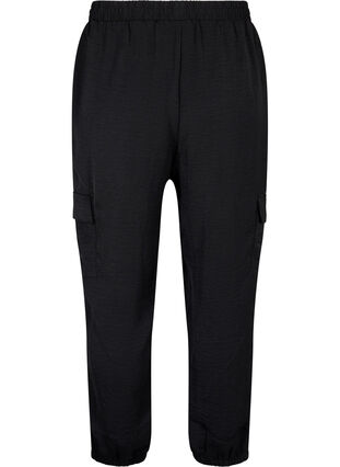 Trousers with cargo pockets, Black, Packshot image number 1