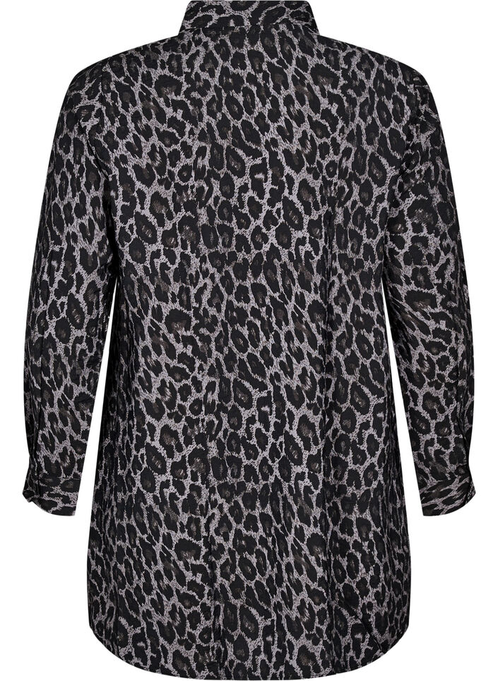 Long leopard print shirt, Dark Grey, Packshot image number 1
