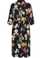 Printed midi dress with 3/4 sleeves, Big Flower AOP, Packshot