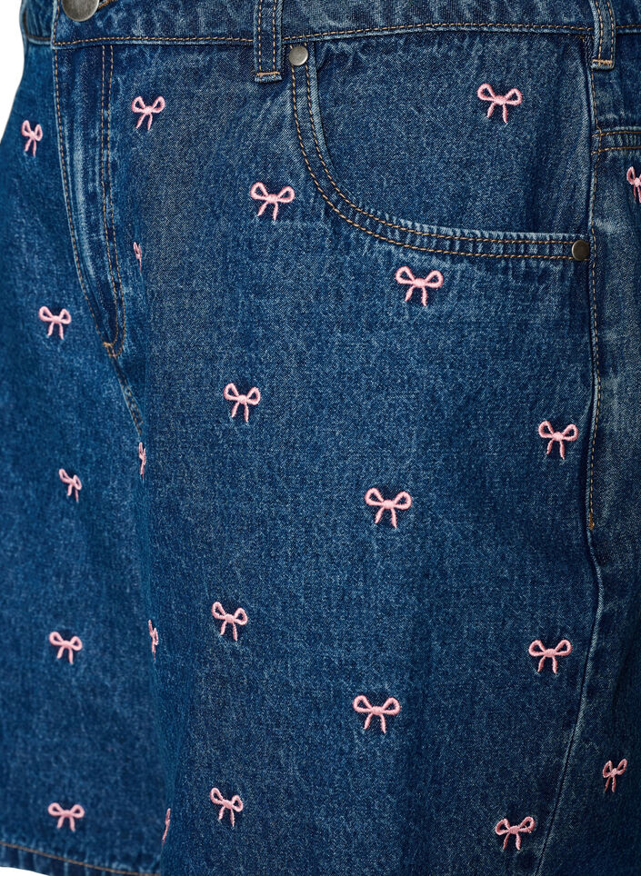 Embroidered denim shorts, Blue, Packshot image number 2
