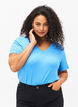 Ribbed T-shirt with LENZING™ ECOVERO™ Viscose, Marina, Model image number 0