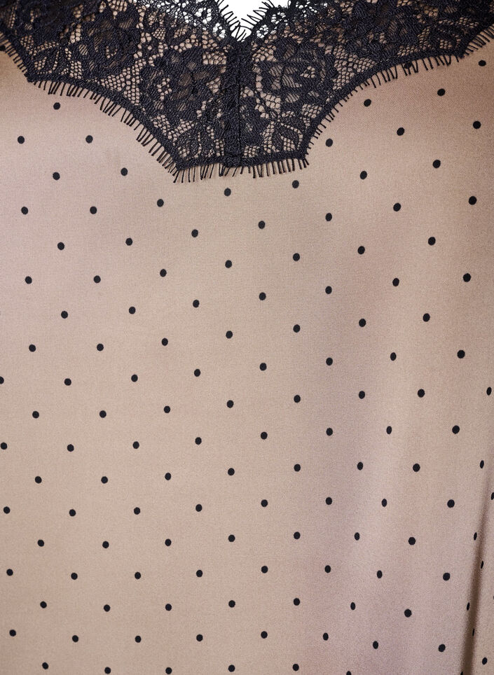 Strappy top with lace and an asymmetrical hem, Beige, Packshot image number 2