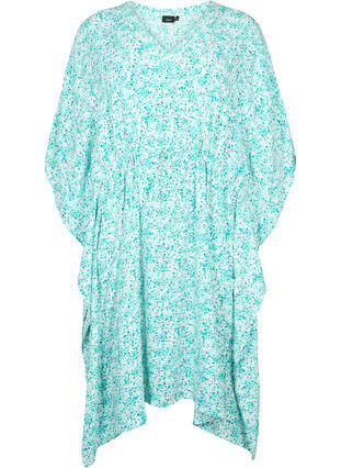 Viscose caftan dress with print, Green Dot, Packshot image number 0