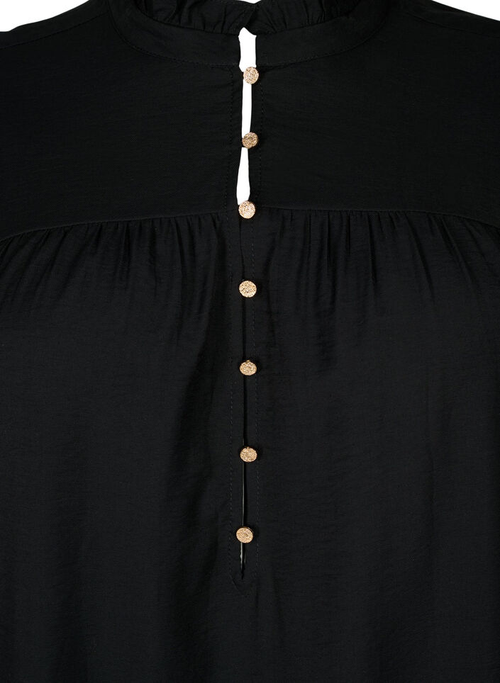 Short dress with ruffle collar, Black, Packshot image number 2