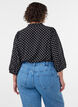 Shirt with dotted pattern and 3/4 sleeves, Black, Model image number 2