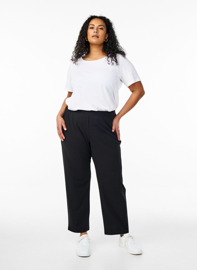 Straight fit trousers, Black, Model image number 0