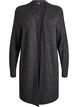 Long ribbed cardigan with an open front, Dark Grey, Packshot image number 0