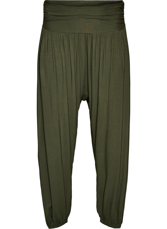 Loose-fitting harem trousers, Green, Packshot image number 0