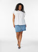 Sleeveless A-line cotton shirt blouse, White, Model image number 1