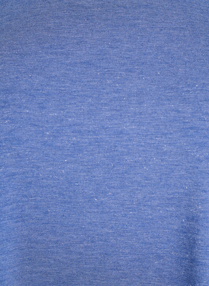 T-shirt with glitter and short puff sleeves, Blue, Packshot image number 2
