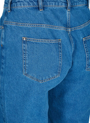 High-waisted straight leg jeans, Blue denim, Packshot image number 3