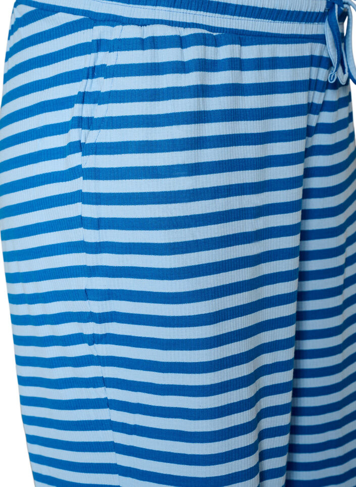 Striped pyjama trousers with a high waist and wide legs, 2387, Packshot image number 2