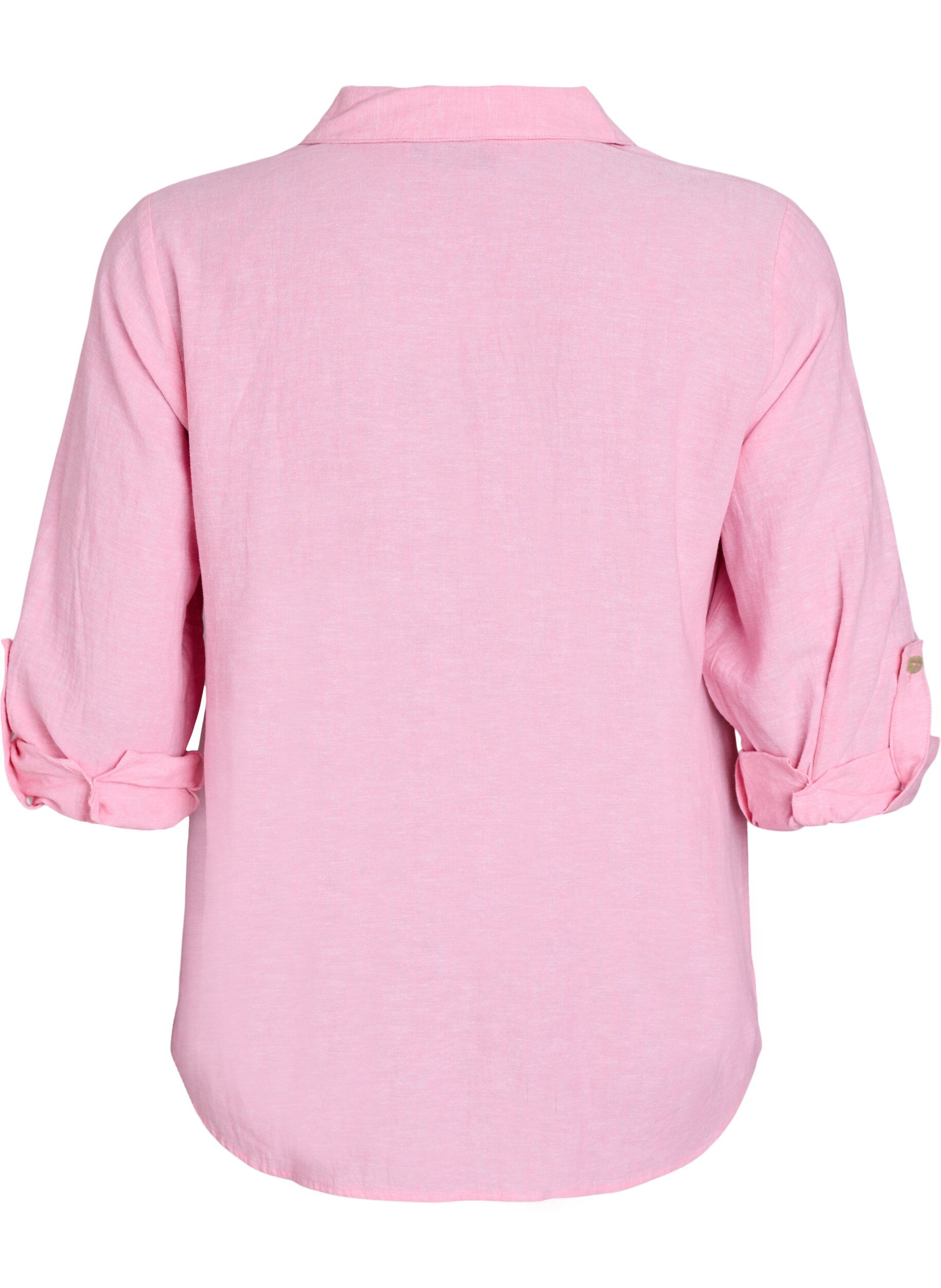 ZizzifashionShirt in linen and viscose with 3/4 sleeves, Pink, Packshot image number 1
