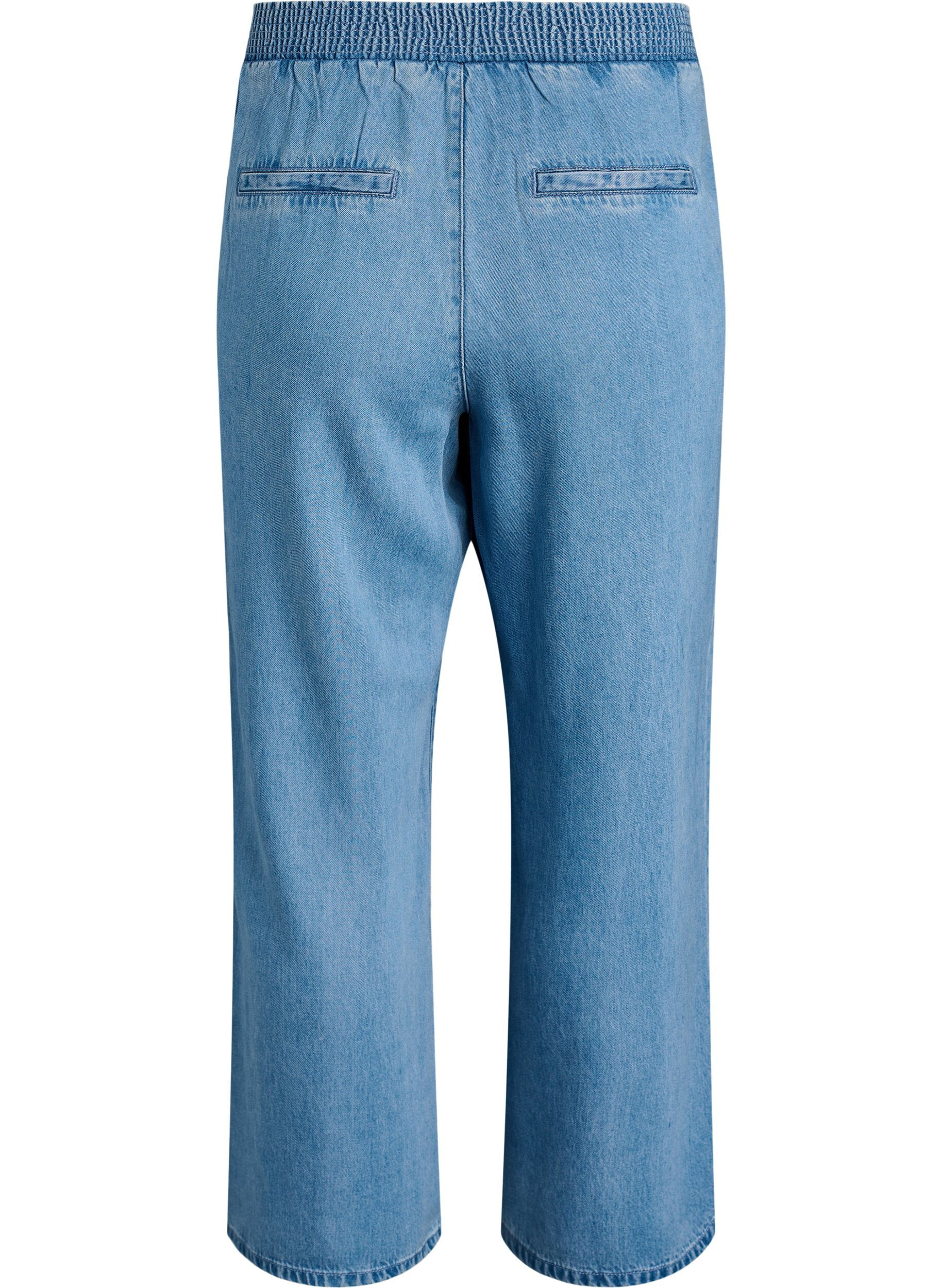 Zizzifashion Wide-leg Lyocell trousers with a denim look, Light Blue, Packshot image number 1