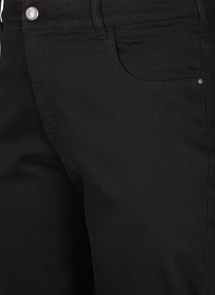 Cropped Vera jeans with a straight fit, Black, Packshot