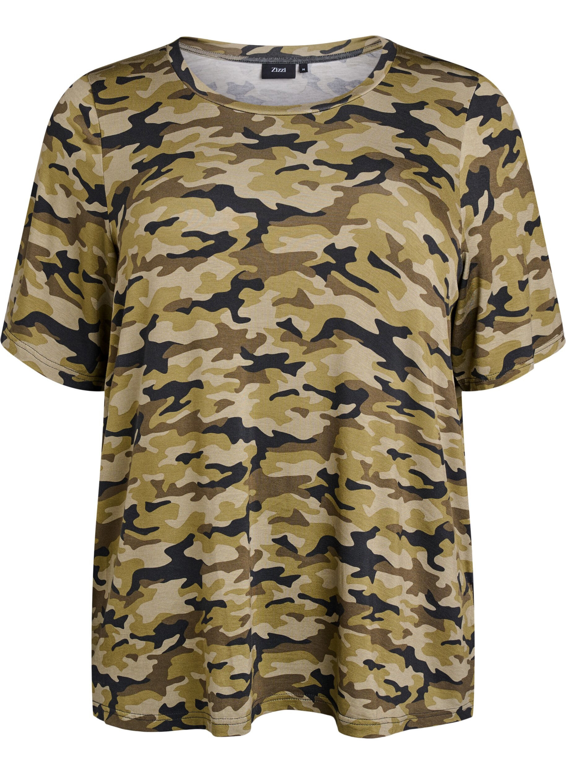 ZizzifashionT-shirt with TENCEL&trade; Lyocell and camouflage print, Green, Packshot image number 0