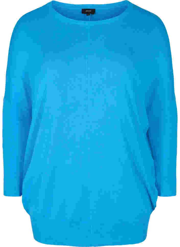 Knitted tunic in viscose blend, Malibu Blue, Packshot image number 0