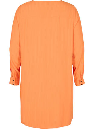Striped, long-sleeved viscose dress, Amberglow, Packshot image number 1