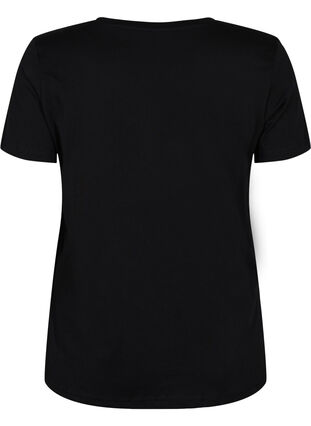 Cotton training t-shirt with a print, Black w. inhale logo, Packshot image number 1