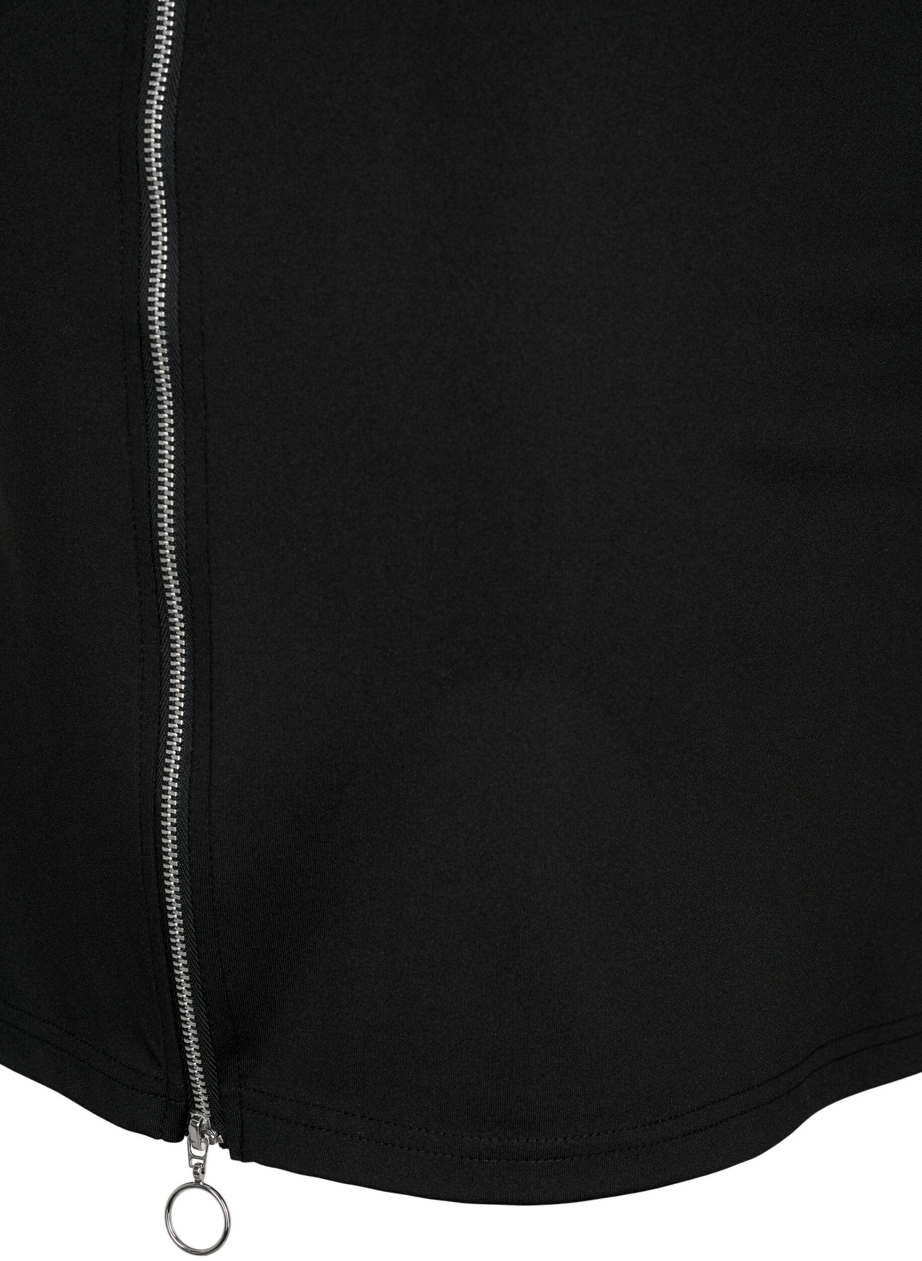 Zizzifashion Tight-fitting skirt with zipper in the side, Black, Packshot image number 3