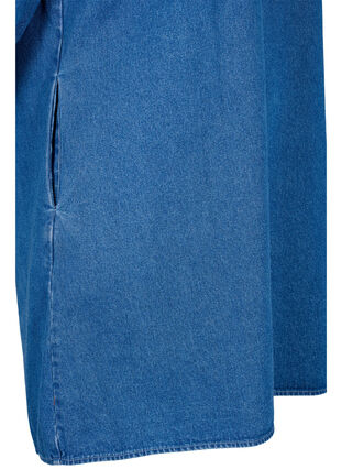 Tunic in denim with v neck, Medium Blue Denim, Packshot image number 3