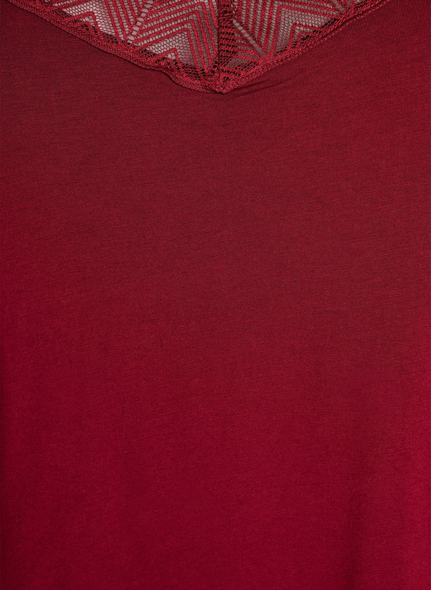 Zizzifashion Top with lace detail and spaghetti straps, Brown, Packshot image number 2