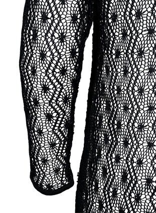 Crochet dress with long sleeves, Black, Packshot image number 3