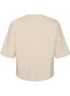 T-shirt with text print and badges, Beige, Packshot image number 1