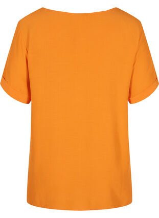 Short-sleeved viscose blouse, Orange Peel, Packshot image number 1