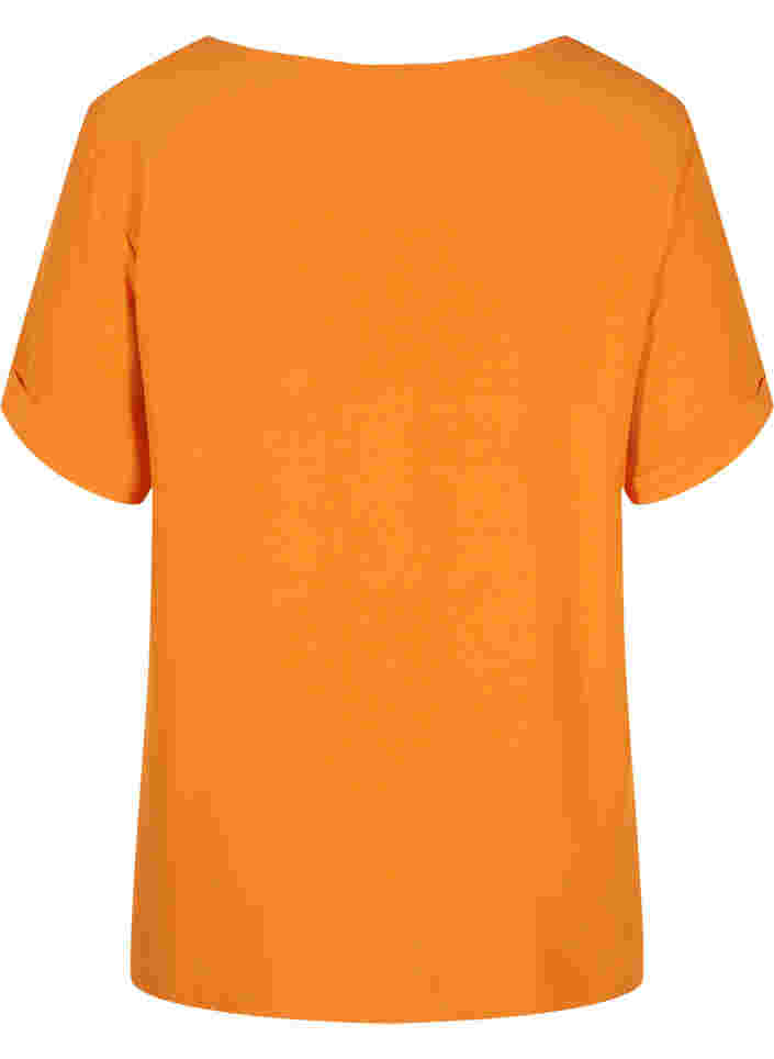 Short-sleeved viscose blouse, Orange Peel, Packshot image number 1