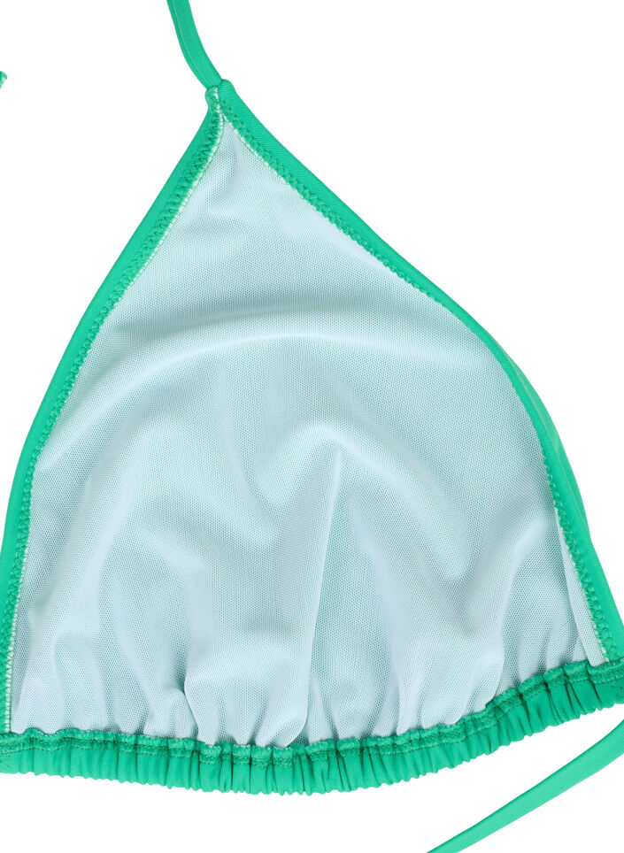Solid color triangle bikini top, Green, Packshot image number 3
